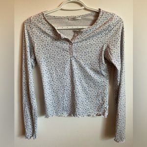 Rebellious Dreamer Flowers Long Sleeve Crop Top